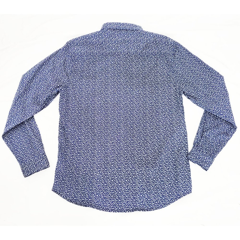 Paper Denim & Cloth PD&C Mens Navy Blue Floral Slim Shirt Stretch Cotton XL - Picture 5 of 8